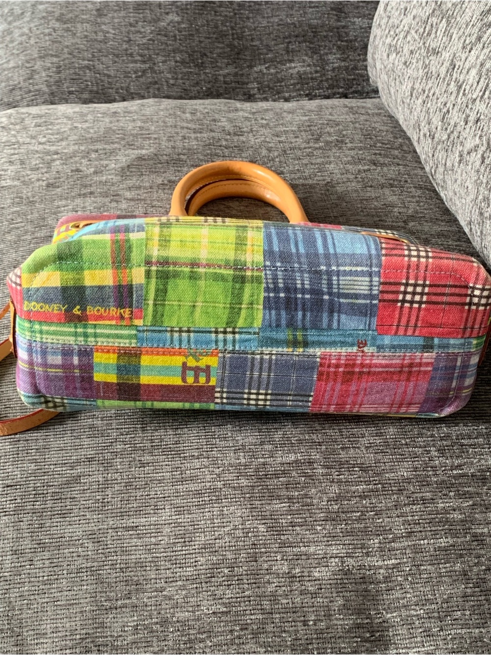 Madras picnic print satchel - Picture 5 of 15